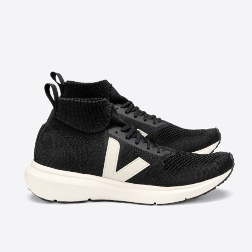 Veja V-knit Veja X Rick Owens Mid Mens Trainers Black UK 94879